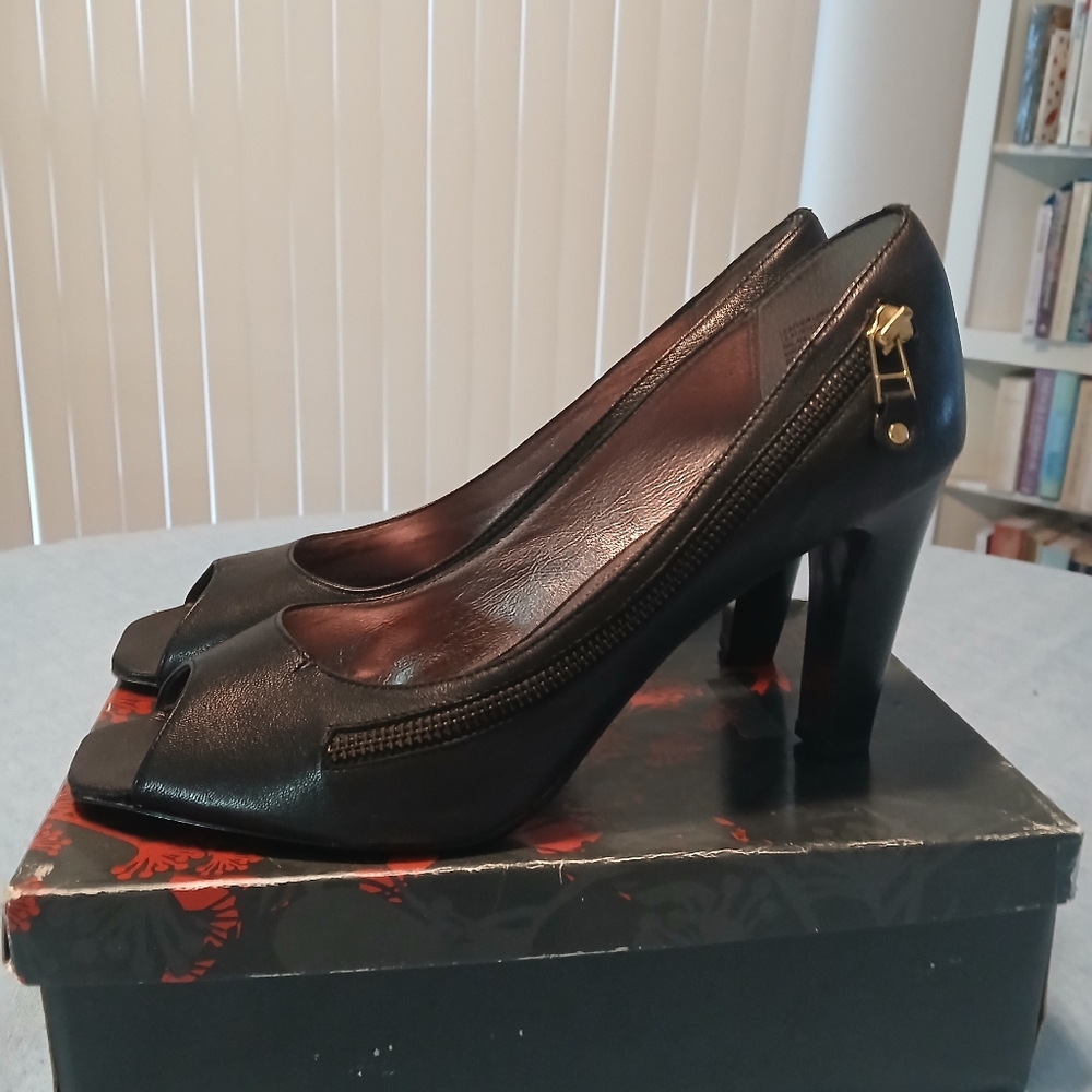 Black Peep Toe Heels